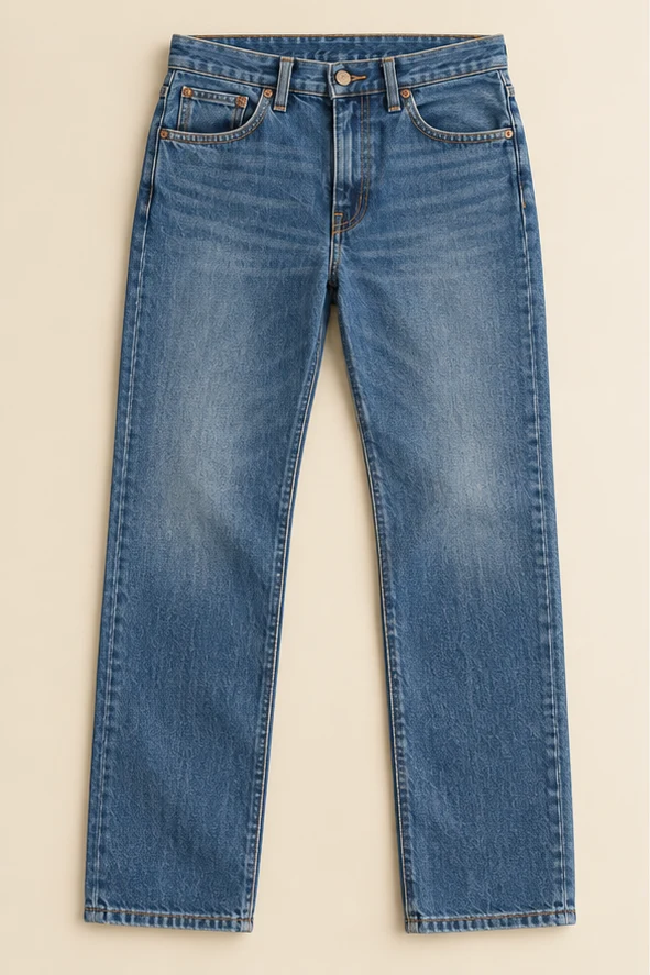 Highway Straight — Classic mid blue, front view